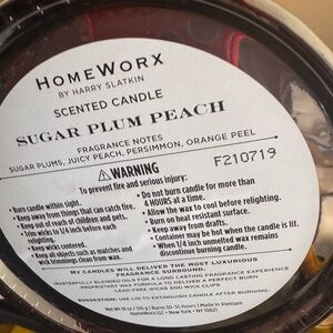 HomeWorx Sugar Plum Peach Scented Candle